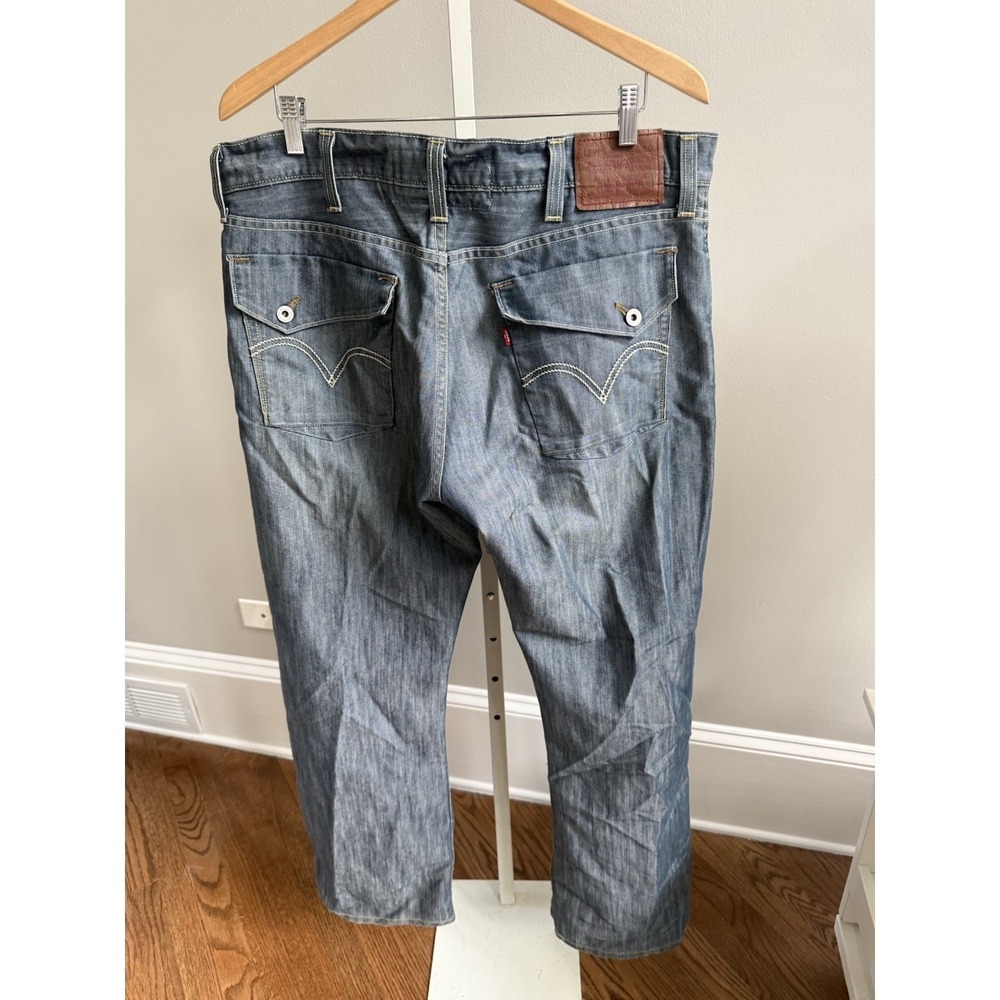 VTG Levis Jeans Mens 38x32 Blue Denim 527 Low Boot Cut Light blue Wash - Picture 4 of 11